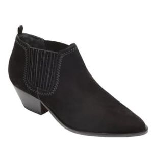 NIB Schutz Jacqueline Black Suede Pointed Toe Ankle Bootie 6